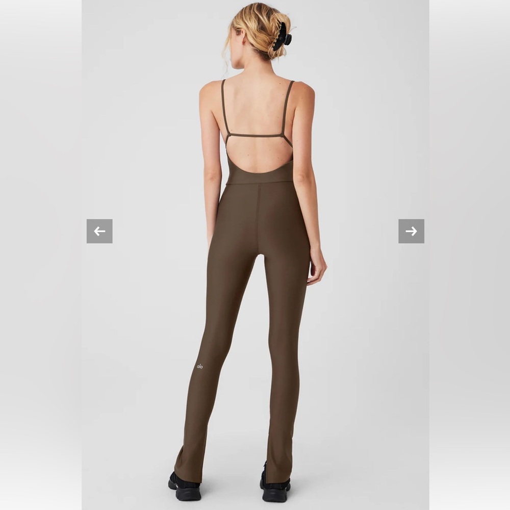 Alo Disco Daze Onesie Jumpsuit Espresso